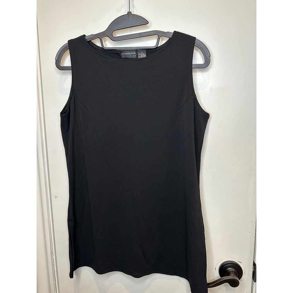 Liz Claiborne Collection Womens Black Sleeveless Boat Neck Shell Top Size S